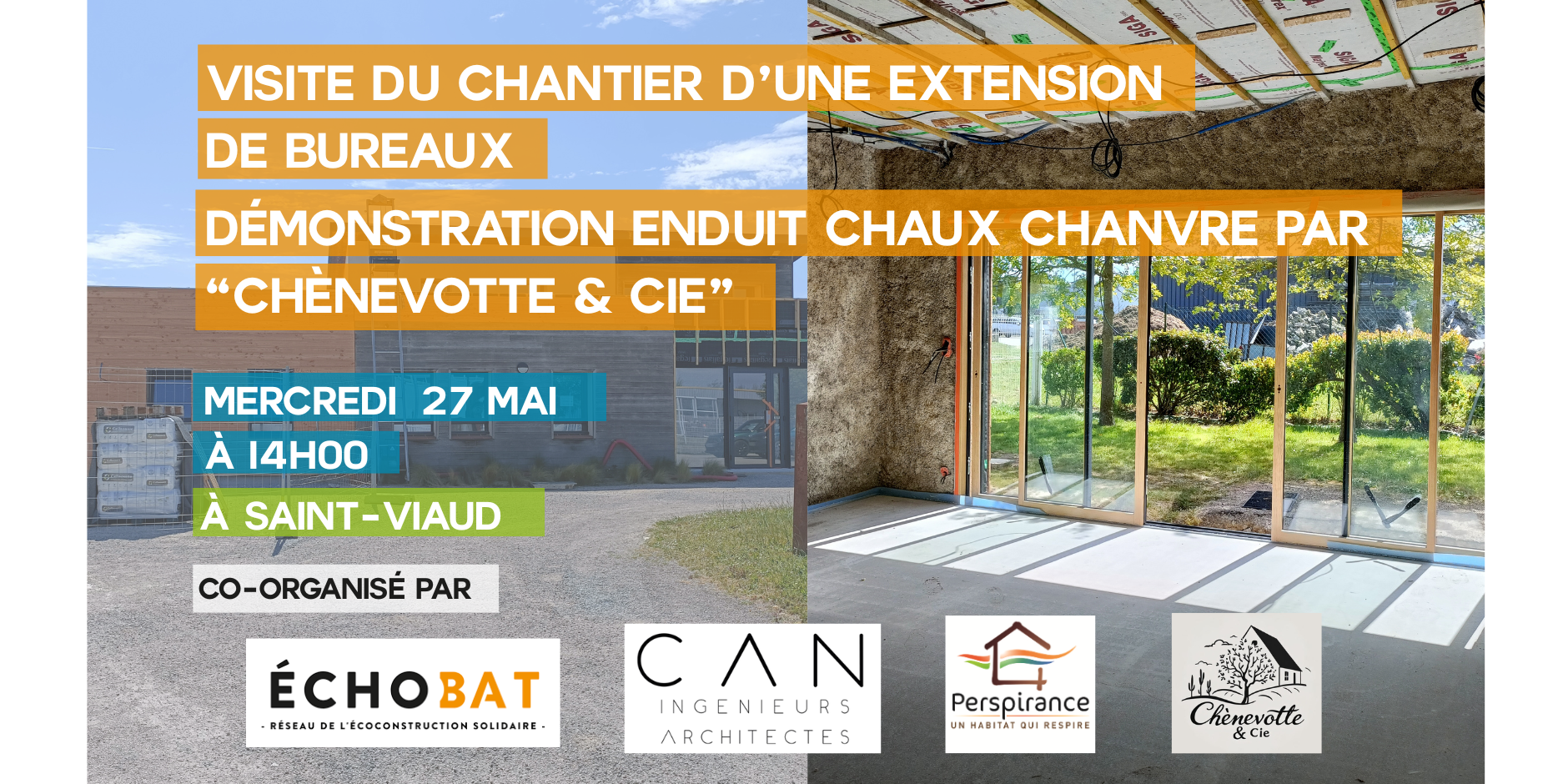 Visite de chantier d'une extension de bureaux à Saint Viaud